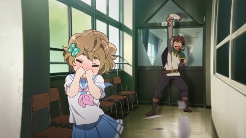 Excited schoolgirls