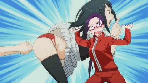 Excited schoolgirls